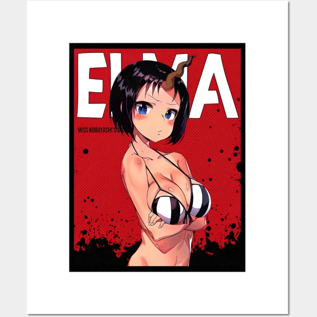 Elma Miss Kobayashis Dragon Maid Red Comic Wall Art by HammiltenJohn